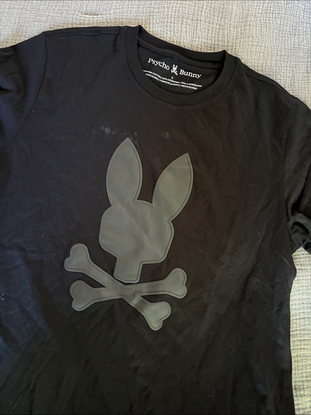 Psycho Bunny Black T-Shirt with Matte Logo